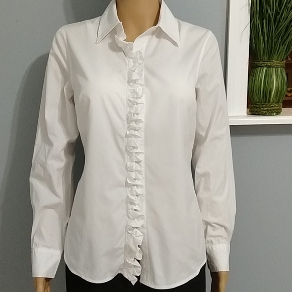 Isaac Mizrahi ruffled button down shirt - Picture 1 of 4